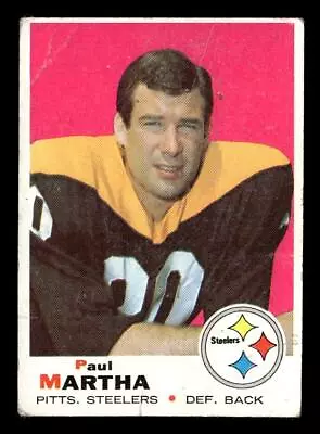 1969 Topps #224 Paul Martha Pittsburgh Steelers - Image 1 of 2