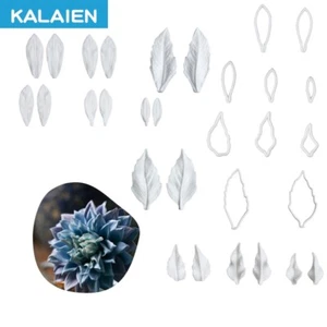 Dahlia Fondant Mold Petal SiliconeMold W/Plastic Cutters Baking Cake Decor Craft - Picture 1 of 9