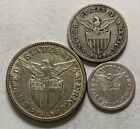 1918s Us-Philippines 10, 20, 50(Inv. "S") centavos Silver Coin (3pcs)- lot #2