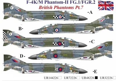 UpRise Decals UR48226 - DECAL F-4K/M British Phantom-II (FG.1/FGR.2) Pt.7 1/48 - Image 1 of 4
