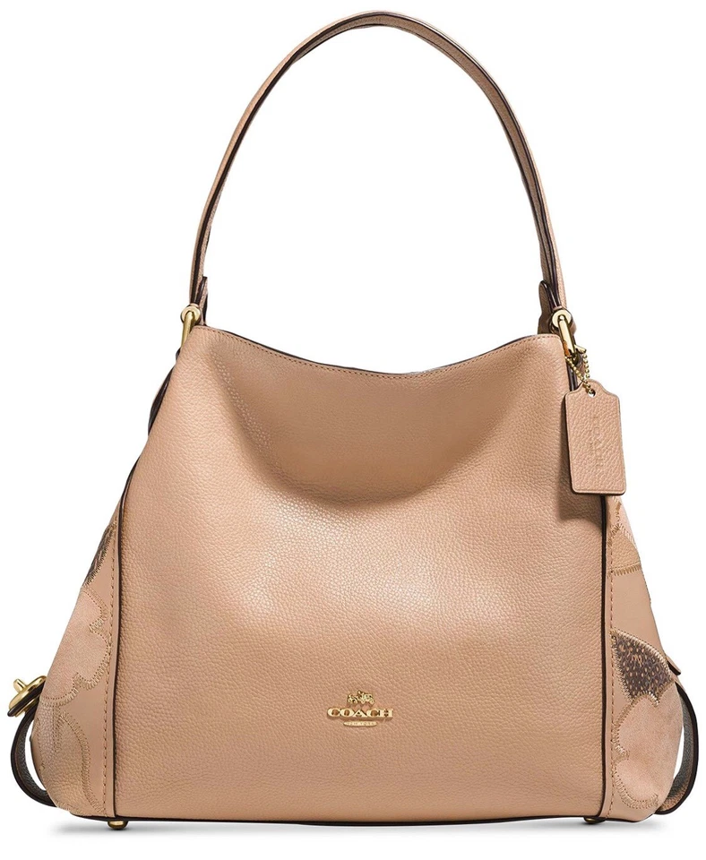 Coach Edie 31 MD 24966 Shoulder Bag Patchwork Navy Leather