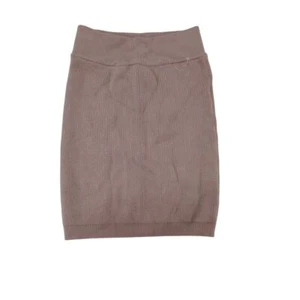 Beige Ribbed Knit Pencil Skirt Size S High Waisted Stretchy Bodycon Mini - Picture 1 of 8