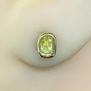 Genuine .22ctw Fancy Rose Cut Diamond 14K Yellow Gold/925 Stud Earrings - Picture 1 of 4