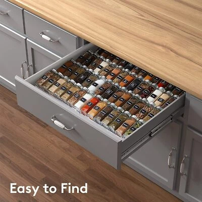 Spice Rack Drawer Organizer, 4 Tier Expandable 30cm to 59cm Seasonings Kitchen - Image 1 of 4
