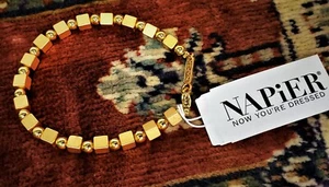 Gold Kugel und Quadrat Glieder Napier Armband MCM Designer Schmuck unbenutzt mit Etikett - Bild 1 von 4