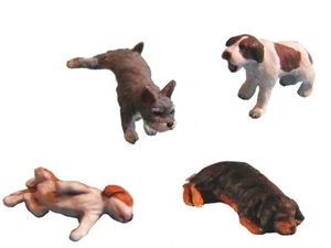 1/35 Figure kit Puppies Set Unpainted 4 Dogs 1/32 Animal Aurora Mode ML-036 - Picture 1 of 7