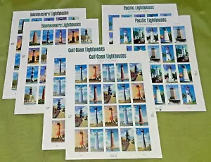 SOUTHEASTERN 37¢ 3787-91, PACIFIC 41¢ 4146-50, GULL COAST 44¢ 4409-13 Lighthouse - Picture 1 of 7