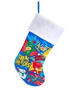 PJ MASKS Xmas Heroes White Cuff Christmas Stocking 19" by Kurt Adler - Picture 1 of 1