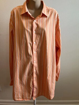 Camisa New You New Energy, Rayas, Cuello, Manga Larga, Naranja 2X Grande Foto 1 de 4