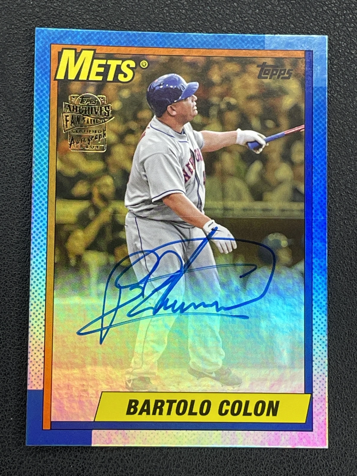 2023 Topps Archives Bartolo Colon Mets 1990 Fan Favorites Auto Gold /50 DZOXR