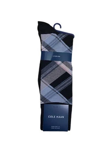 COLE HAAN Men's 1 Pair Black Crew Dress Socks Sz 7-12 NWT - Picture 1 of 2