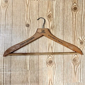 Vintage Wood Hanger The Big Clothiers Frank Brothers Clothing Promo New York NY - Picture 1 of 8
