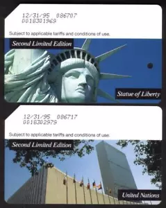 MTA MetroCard NYC Transit Estatua de la Libertad y construcción de la ONU conjunto de 2 tarjetas de tránsito - Imagen 1 de 4