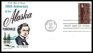 1967 Airmail 8c Alaska 100th anniv. Sc C70 FDC with Fluegel cachet (C38 - Picture 1 of 1
