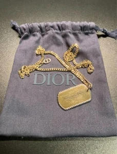 Collana con ciondolo uomo Christian Dior targhetta cane piatto couture usata 202505M - Foto 1 di 4