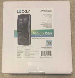 Bloqueo inteligente de huellas dactilares Lockly Secure Plus Deadbolt negro mate Pgd728fc - Imagen 1 de 1