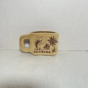 Vintage Half A Cup Of Coffee Novelty Souvenir Mug Cup Florida Palm Tree Sailfish - Picture 1 of 3