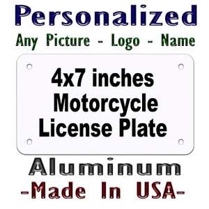 Matrícula de motocicleta personalizada cualquier logotipo - texto - imagen - Imagen 1 de 7