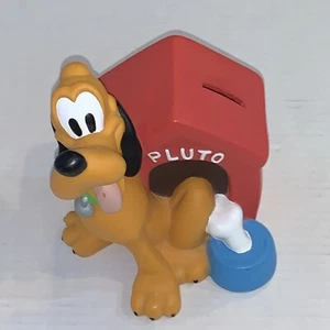 Walt Disney Vintage Pluto Red Doghouse Coin Bank With Stopper Plug - Picture 1 of 7