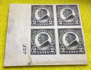 US Stamps - SC# 611 - Block Of 4 Seriographer Initials!  M OG NH- SCV = $40.00 - Picture 1 of 5