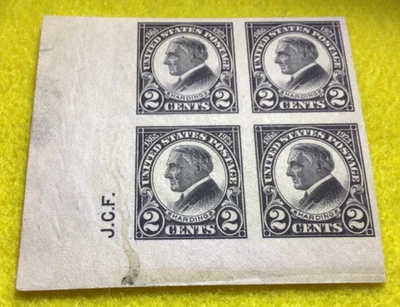 US Stamps - SC# 611 - Block Of 4 Seriographer Initials!  M OG NH- SCV = $40.00 - Image 1 of 4