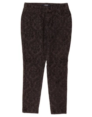 Pantalones informales ajustados CHAPS para mujer EE. UU. 6 medianos W28 L28 negros florales DP04 Foto 1 de 3