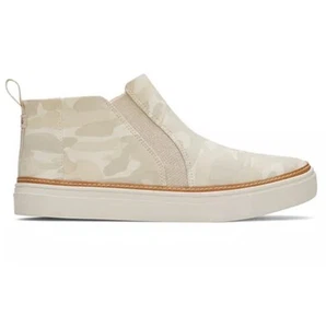 Toms 10017868 Bryce Camo Womens 8 Beige Ivory Canvas High Top Slip-ons Boots! - Picture 1 of 12