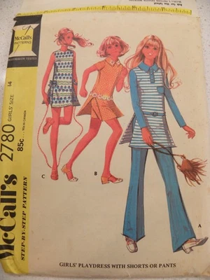 Girl's Size 14 Top Shorts Pants McCalls Pattern 2780 Vintage 1971 NOS UNCUT - Image 1 of 3