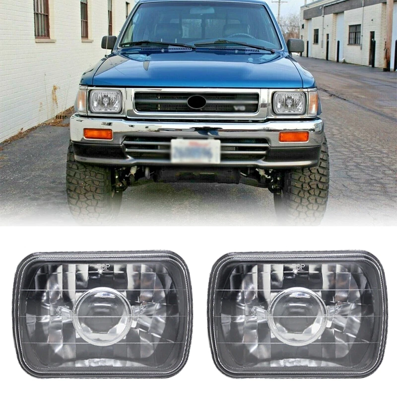 Par de faros sellados de 7x6" pulgadas para camioneta Toyota 1982-1995 4Runner Foto 1 de 4
