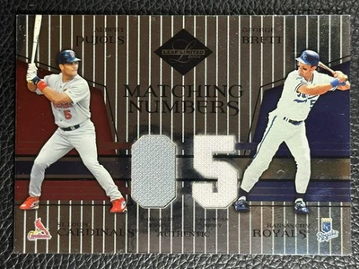 Camiseta deportiva Leaf Limited 2004 Albert Pujols George Brett/100 usada en juegos  Foto 1 de 2