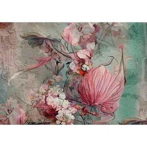 Fotomurale-TESSUTO NON TESSUTO-FIORI VINTAGE-(C15197)-Carta da parati-su misura-arte quadro fiore XXL - Foto 1 di 7
