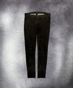 Alice + Olivia Mujer Gamuza Cuero Cremallera Frontal Marrón Chocolate Leggings Pantalones - Imagen 1 de 15