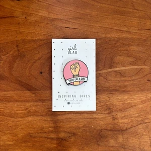 Fight Like a Girl Enamel Pin 1.5" diameter NEW - Picture 1 of 2
