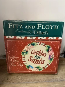 Santa Plate Fitz and Floyd Candy Christmas Cookies for Santa - Picture 1 of 2