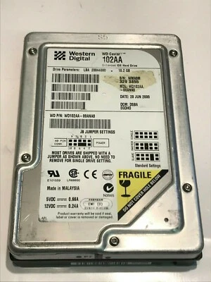 WESTERN DIGITAL CAVIAR 102AA 10GB IDE HARD DRIVE WD102AA-00ANA0 DSBAEGD  aa5fe10 - Image 1 of 2