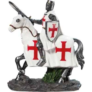 Deko Figur Templer Ritter mit Schwert und Schild auf Pferd - Bild 1 von 1