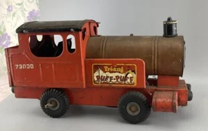 LARGE PRESSED STEEL TRI-ANG #73000 PUFF PUFF TRAIN NEEDS RESTORATION - Picture 1 of 7