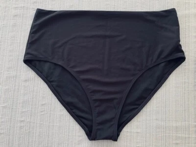 Biquíni clássico de cintura alta Old Navy XL grande preto #553056 novo com etiquetas - Imagem 1 de 4