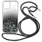 Case for iPhone 12 Pro Max Sequined Back With Removable Strap - black gradient