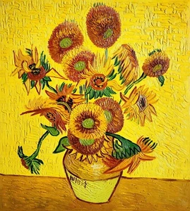 Sunflower, #SCVS-3, 24x20, Hand painted Oil Painting Reproduction of Van Gogh - Picture 1 of 5
