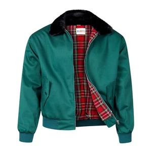 Harington Jacket 1970 Style Scooter Vintage Top Retro MOD Fur Collar Coat Green - Picture 1 of 8