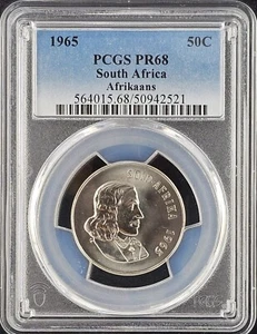 1965 South Africa 50C Afrikaans PCGS PR68 | Beautiful Near Perfect Gem! - Picture 1 of 4