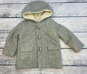 BOYS 6-9 MONTHS COAT JACKET FLEECE TOGGLE GREY GEORGE J038 - Picture 1 of 3