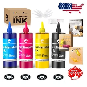 2000ml Refillable Sublimation Ink Set for Inkjet Printers - 4 Colors - Afbeelding 1 van 8