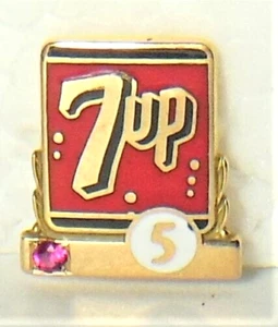 Pepsi Co. 7up soda 14K Logo emblem employee service award Tie pin advertising - Picture 1 of 7