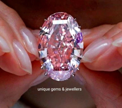 5 Ct Pink Color Diamond Loose Oval cut VVS1 premium Quality Gemstone + free Gift - Image 1 of 4