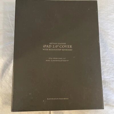 NEW Restoration Hardware Artisan leather iPad Cover with Bluetooth Keyboard. - Image 1 of 4