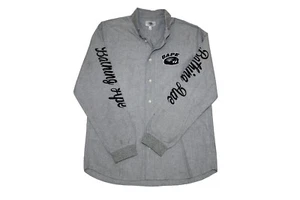 BAPE A Bathing Ape Cut & Collage Button Down Grey Oxford Shirt - Picture 1 of 12