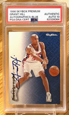 ( Blue /100 ) Grant Hill 1996-97 Skybox Premium Autographics SP Auto PSA Pistons