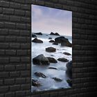 Photo murale image verre imprimé 70x140 paysage marin californien roches vagues ciel eau